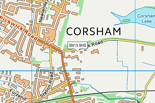St Patrick's Catholic Primary School, Corsham map (SN13 9HS) - OS VectorMap District (Ordnance Survey)