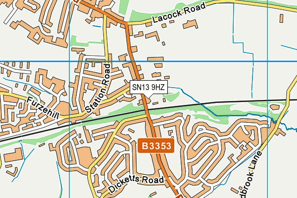 SN13 9HZ map - OS VectorMap District (Ordnance Survey)