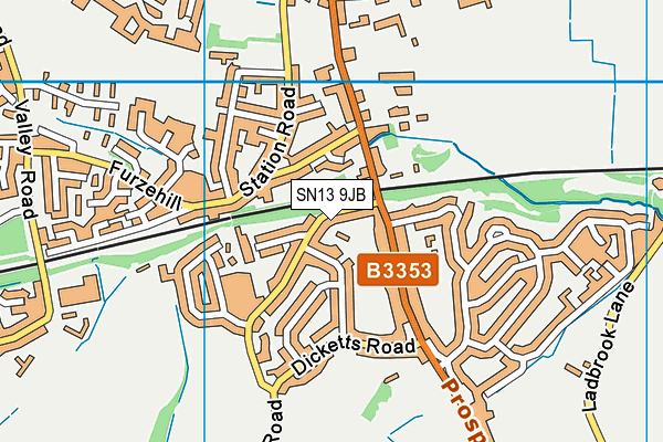 SN13 9JB map - OS VectorMap District (Ordnance Survey)