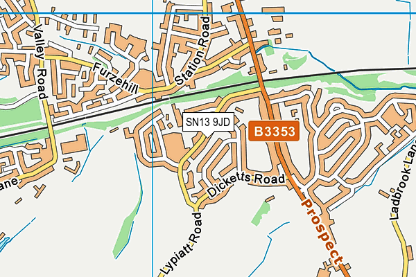 SN13 9JD map - OS VectorMap District (Ordnance Survey)