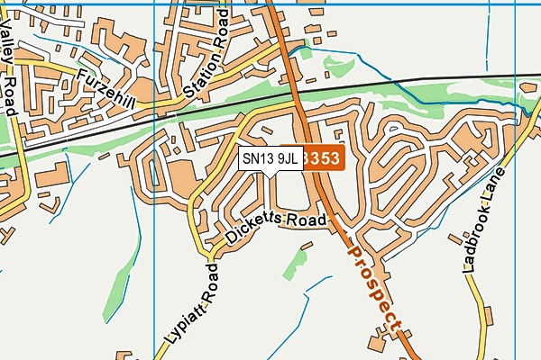 SN13 9JL map - OS VectorMap District (Ordnance Survey)