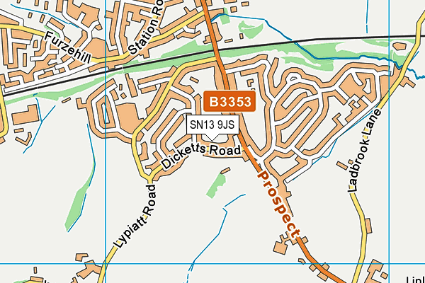 SN13 9JS map - OS VectorMap District (Ordnance Survey)