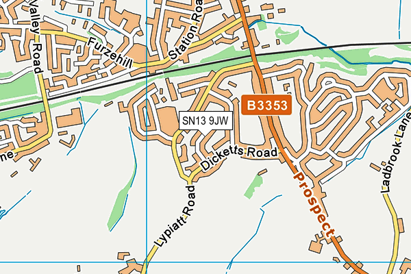 SN13 9JW map - OS VectorMap District (Ordnance Survey)