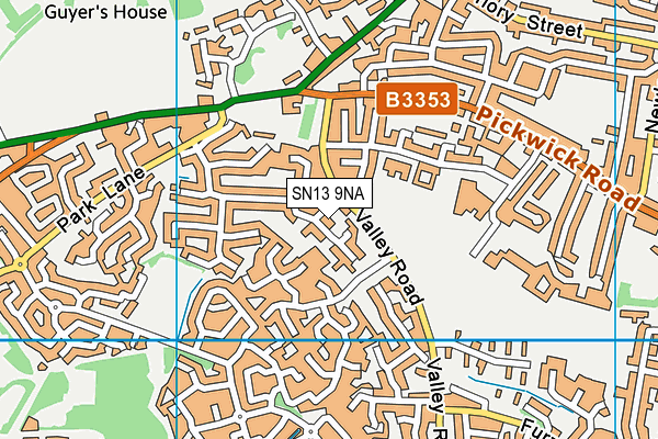 SN13 9NA map - OS VectorMap District (Ordnance Survey)