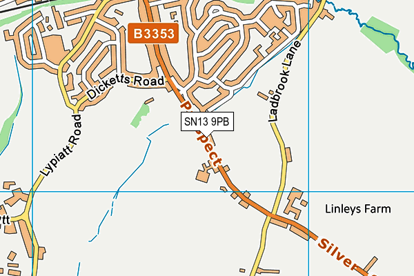 SN13 9PB map - OS VectorMap District (Ordnance Survey)