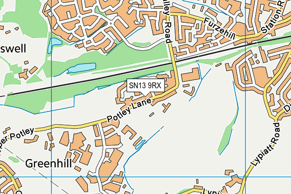 SN13 9RX map - OS VectorMap District (Ordnance Survey)