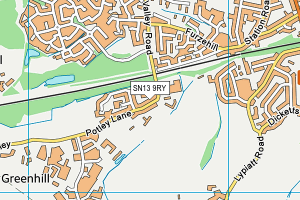 SN13 9RY map - OS VectorMap District (Ordnance Survey)