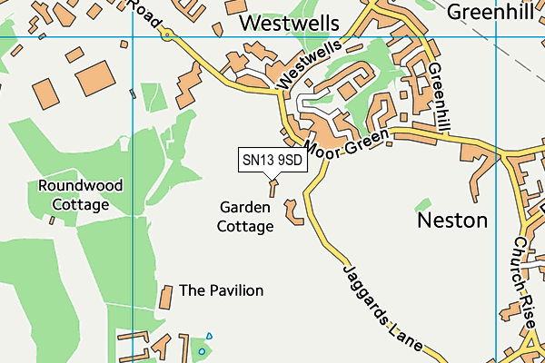 SN13 9SD map - OS VectorMap District (Ordnance Survey)