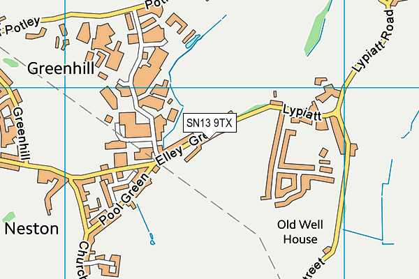 SN13 9TX map - OS VectorMap District (Ordnance Survey)