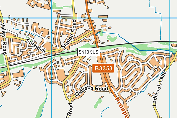 SN13 9US map - OS VectorMap District (Ordnance Survey)