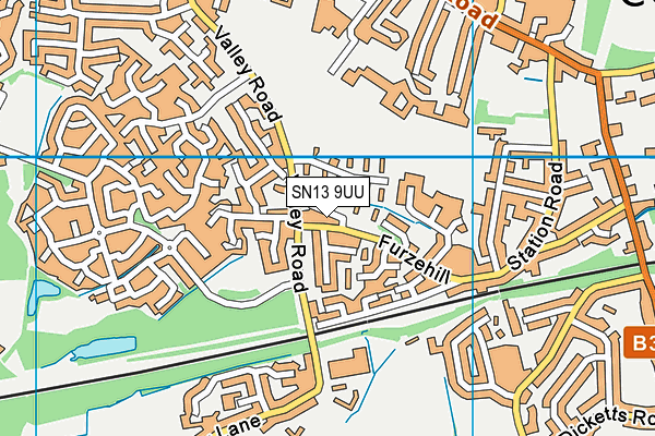 SN13 9UU map - OS VectorMap District (Ordnance Survey)