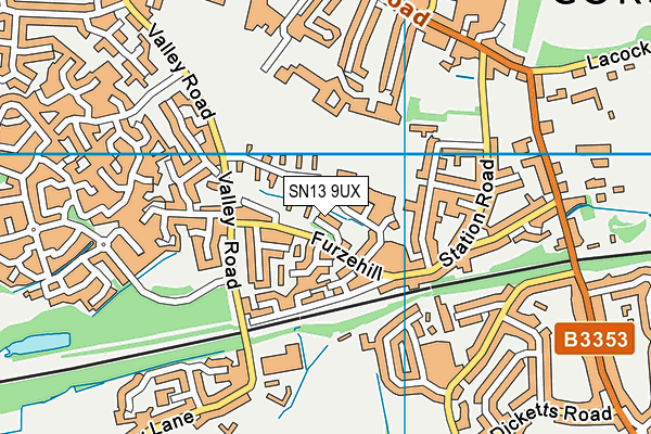 SN13 9UX map - OS VectorMap District (Ordnance Survey)