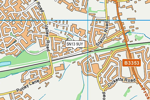 SN13 9UY map - OS VectorMap District (Ordnance Survey)