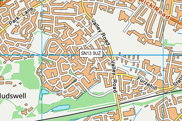 SN13 9UZ map - OS VectorMap District (Ordnance Survey)