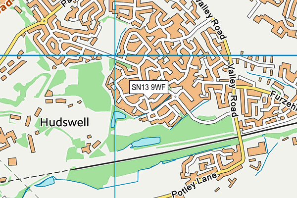 SN13 9WF map - OS VectorMap District (Ordnance Survey)