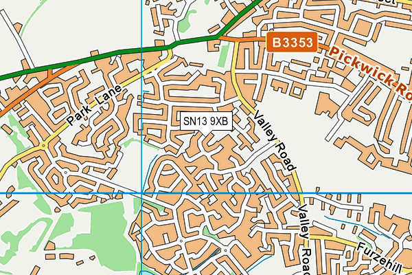 SN13 9XB map - OS VectorMap District (Ordnance Survey)