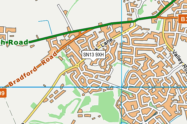 SN13 9XH map - OS VectorMap District (Ordnance Survey)