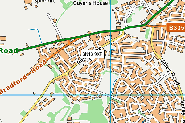 SN13 9XP map - OS VectorMap District (Ordnance Survey)