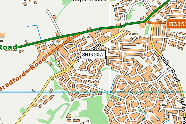 SN13 9XW map - OS VectorMap District (Ordnance Survey)
