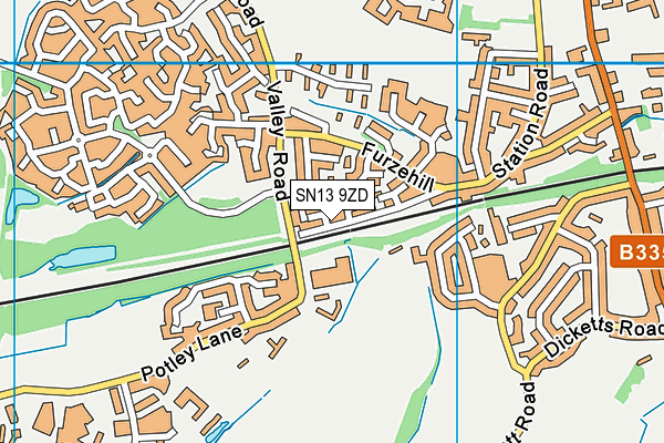 SN13 9ZD map - OS VectorMap District (Ordnance Survey)