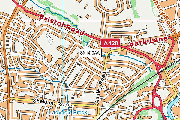 SN14 0AA map - OS VectorMap District (Ordnance Survey)