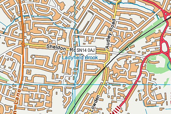 SN14 0AJ map - OS VectorMap District (Ordnance Survey)