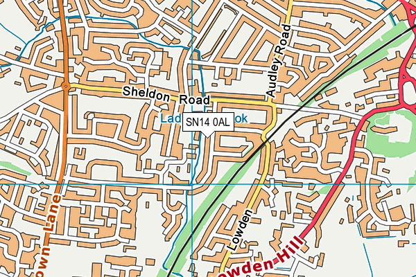 SN14 0AL map - OS VectorMap District (Ordnance Survey)