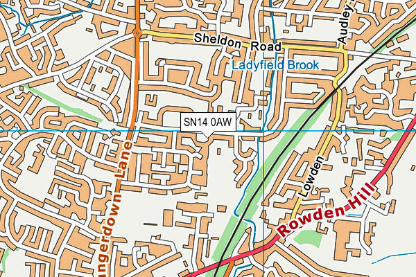 SN14 0AW map - OS VectorMap District (Ordnance Survey)