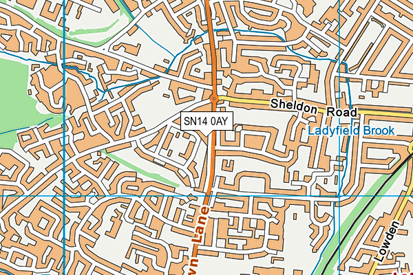 SN14 0AY map - OS VectorMap District (Ordnance Survey)