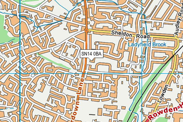 SN14 0BA map - OS VectorMap District (Ordnance Survey)