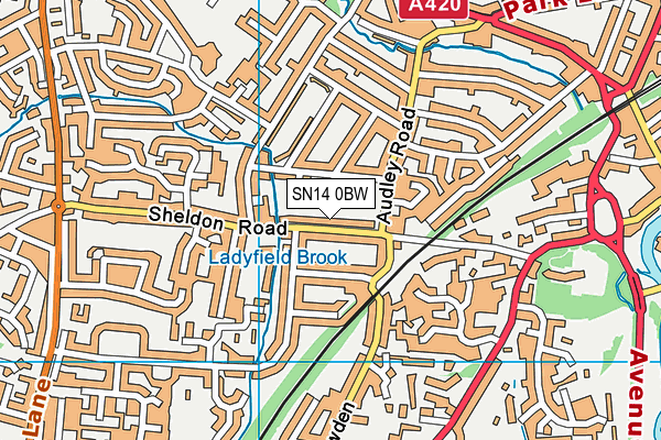 SN14 0BW map - OS VectorMap District (Ordnance Survey)