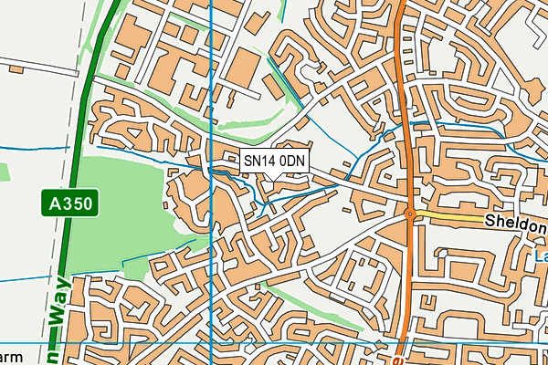 SN14 0DN map - OS VectorMap District (Ordnance Survey)