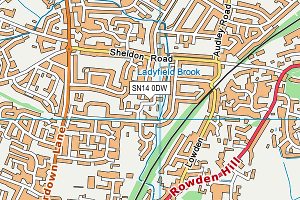 SN14 0DW map - OS VectorMap District (Ordnance Survey)