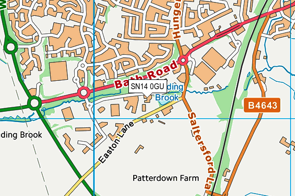 SN14 0GU map - OS VectorMap District (Ordnance Survey)