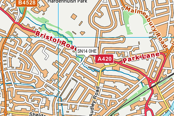 SN14 0HE map - OS VectorMap District (Ordnance Survey)