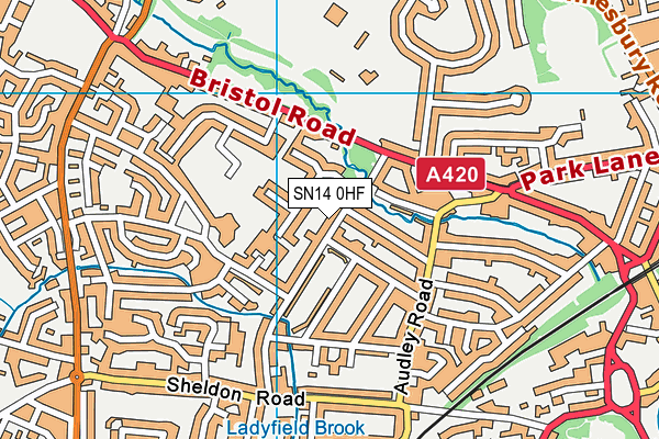 SN14 0HF map - OS VectorMap District (Ordnance Survey)