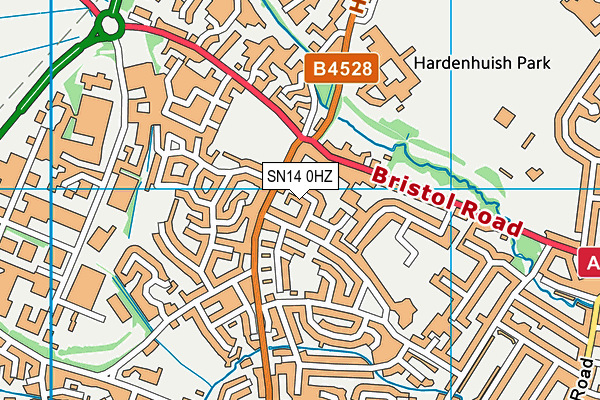 SN14 0HZ map - OS VectorMap District (Ordnance Survey)