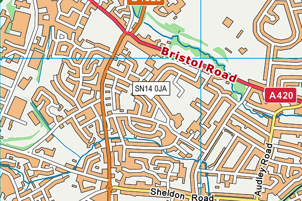 SN14 0JA map - OS VectorMap District (Ordnance Survey)