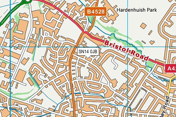 SN14 0JB map - OS VectorMap District (Ordnance Survey)