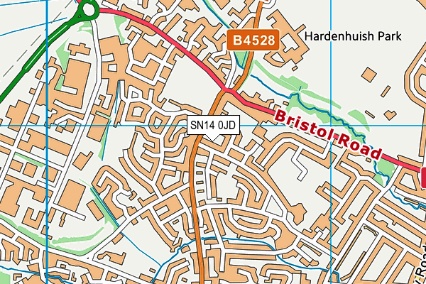 SN14 0JD map - OS VectorMap District (Ordnance Survey)