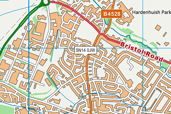 SN14 0JW map - OS VectorMap District (Ordnance Survey)