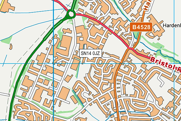 SN14 0JZ map - OS VectorMap District (Ordnance Survey)