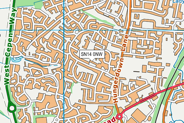 SN14 0NW map - OS VectorMap District (Ordnance Survey)