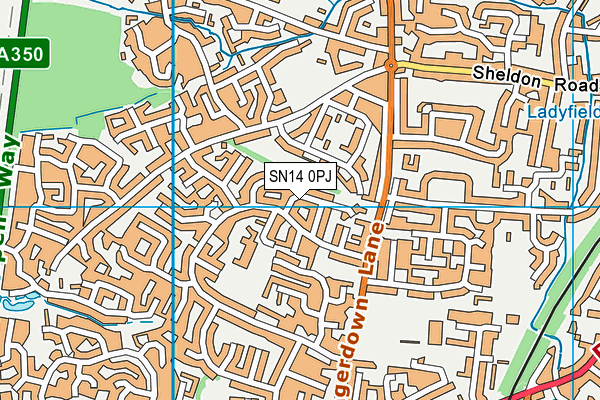 SN14 0PJ map - OS VectorMap District (Ordnance Survey)