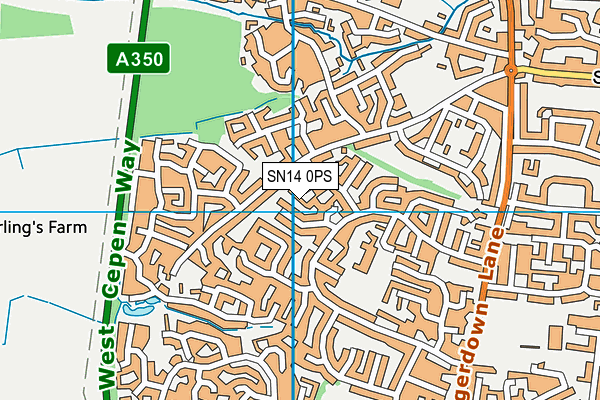 SN14 0PS map - OS VectorMap District (Ordnance Survey)