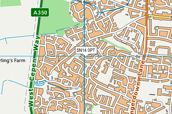SN14 0PT map - OS VectorMap District (Ordnance Survey)