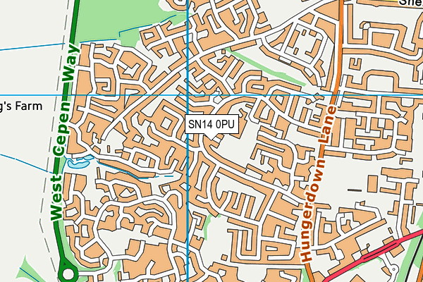 SN14 0PU map - OS VectorMap District (Ordnance Survey)