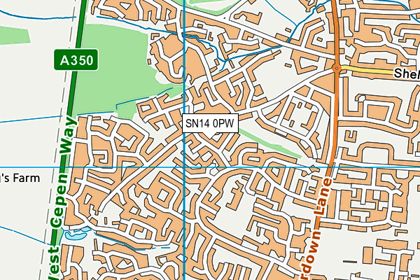 SN14 0PW map - OS VectorMap District (Ordnance Survey)