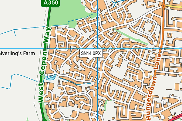 SN14 0PX map - OS VectorMap District (Ordnance Survey)