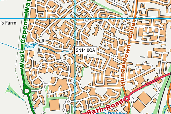 SN14 0QA map - OS VectorMap District (Ordnance Survey)